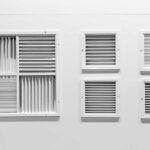 Mullion arrangement, standard sizes, and fixing details of grilles and registers
